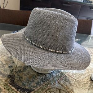 C.C Elegant Gray Hat with Beaded Band